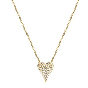 Gold Crystal Heart Necklace - Women Jewelry